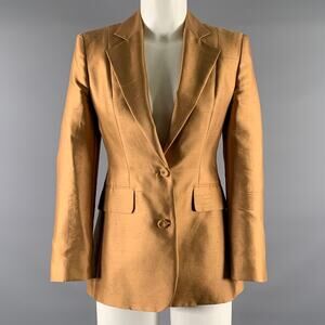 MAX MARA Size 2 Gold Silk / Cotton Jacket